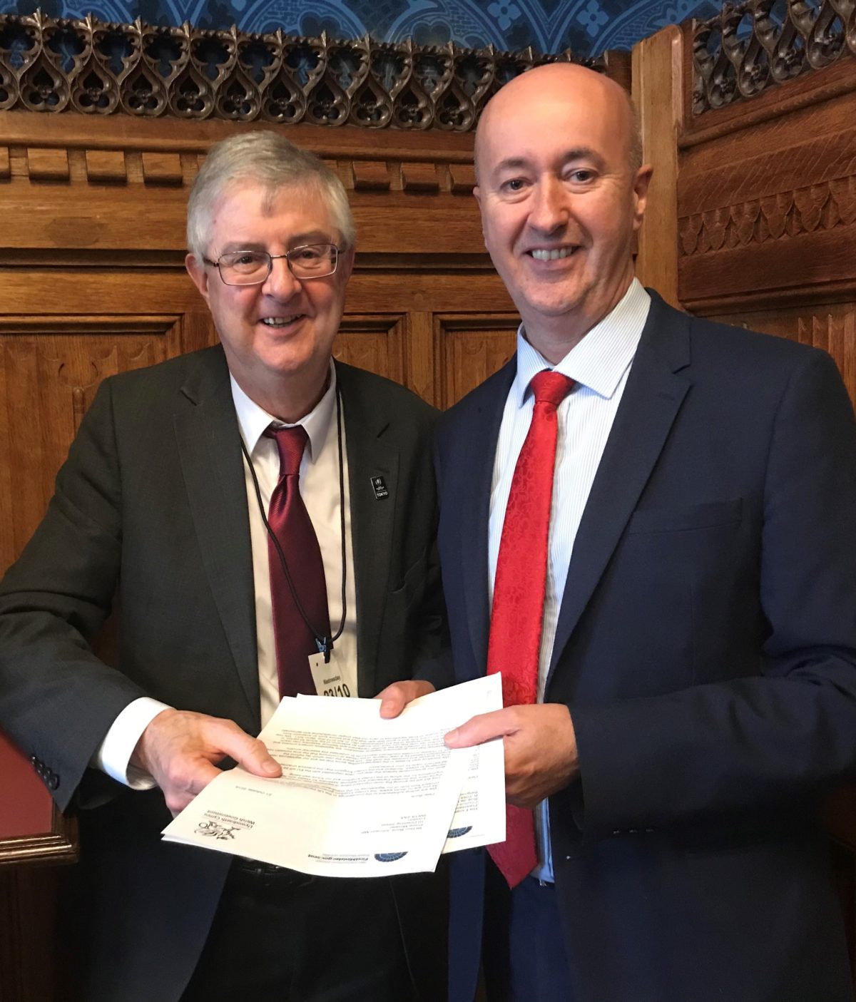 Geraint Davies, MP with First Minister of Wales, Mark Drakeford.