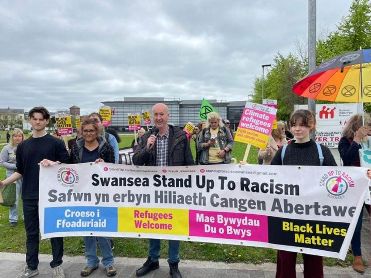 Geraint Davies MP with Swansea Stand Up To Racism